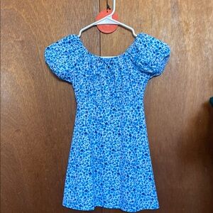 Blue Floral Kids Dress